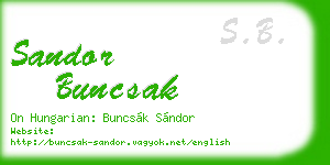 sandor buncsak business card